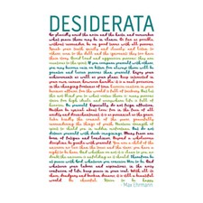 Desiderata Rainbow Words Ehrmann Typography Canvas Wall Art Print