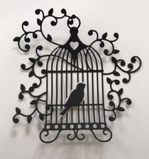 4 Die Cut Black Silhouette Intricate Bird Cage  Die Cuts