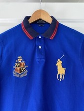 Ralph Lauren Blue Polo Shirt Big Pony Design Medium Slim Fit immaculate+++