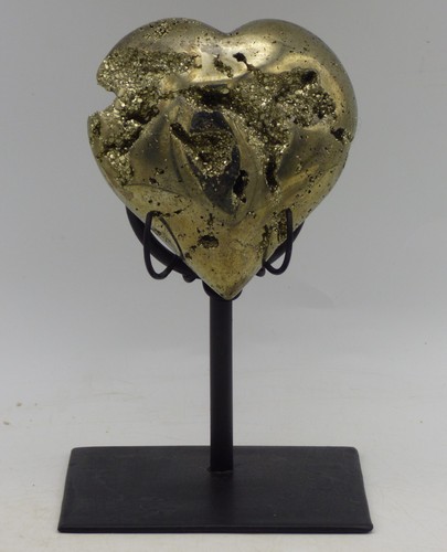 Natural pyrite crystal heart - natural,
