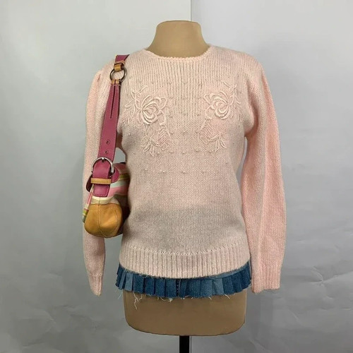 Vintage 80s pastel pink - pink, fluffy