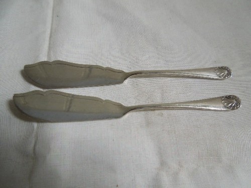 Antique silver pair butter - pair, of