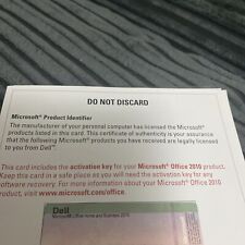 Dell licensed Microsoft Office 2010 Home and Business Product Key Card