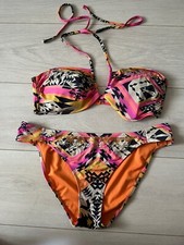 ORANGE PINK SEQUIN BIKINI TOP