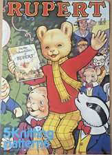 KNITTING PATTERN Book Rupert the bear 5 jumper design Intarsia Gary Kennedy 1988