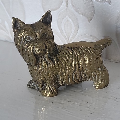 Vintage heavy solid brass dog - heavy,