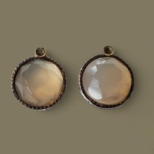 Faceted Quartz Earrings Studs