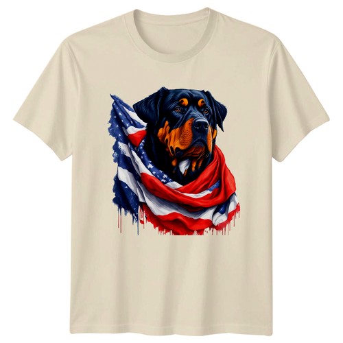 Rottweiler american flag - rottweiler,
