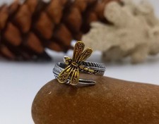 Spoon Ring Dragonfly Gold Wings Adjustable *Read Description *