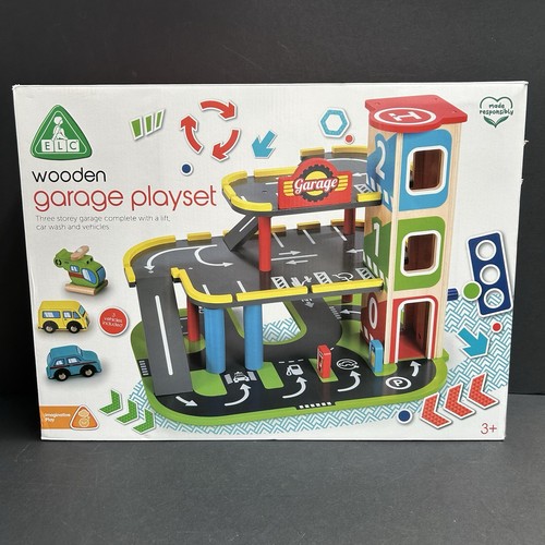 Elc wooden garage playset - wooden,