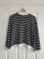 Zara Black White Stripe Long