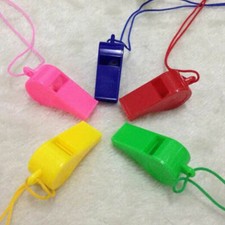 PLASTIC REFEREE SPORTS FOOTBALL RUGBY WHISTLE NECK WRIST CORD LANYARD UK SELLER