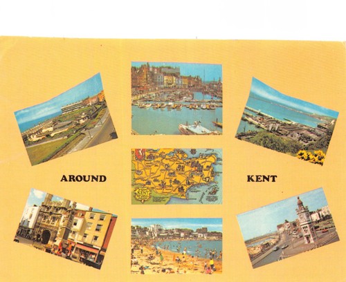 Map postcards kent good plus - map,