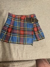 Burberry Girls Tartan Klorrie Red Blue Kilt Skirt Age 4 Yrs EXCELLENT CONDITION
