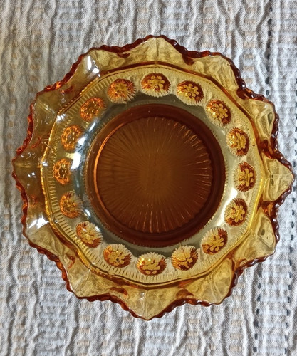 Unmarked amber glass - amber, round