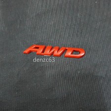 1x Glossy Small Red AWD Metal