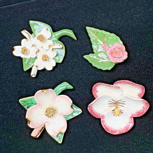 Vtg hand painted gold leaf - vtg,