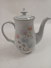 Denby Encore Coffee Pot White Floral Decorative Tableware Stoneware 25cm