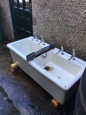 Now Only £300!!!!!!!!!!!!!! Butler/Laundry Sink.   Double Sink, Clamp For Mangle