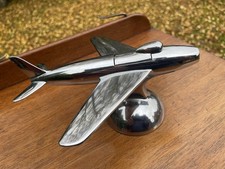 Vintage Dunhill Jet Aeroplane Table Lighter Chrome on Base c1950 England Ex
