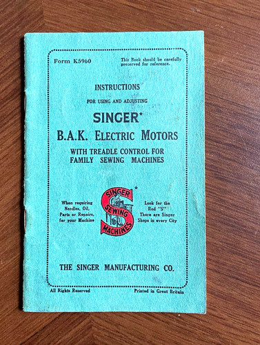 Singer electric motor - singer,
