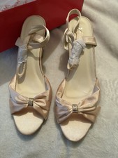 Women’s Angel Champagne Gold Satin Heels Size Uk 7