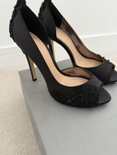 Coast Black Beaded Open Toe