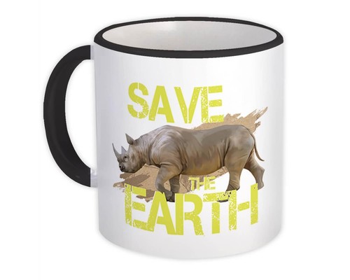 Gift mug rhino nature eco - gift,