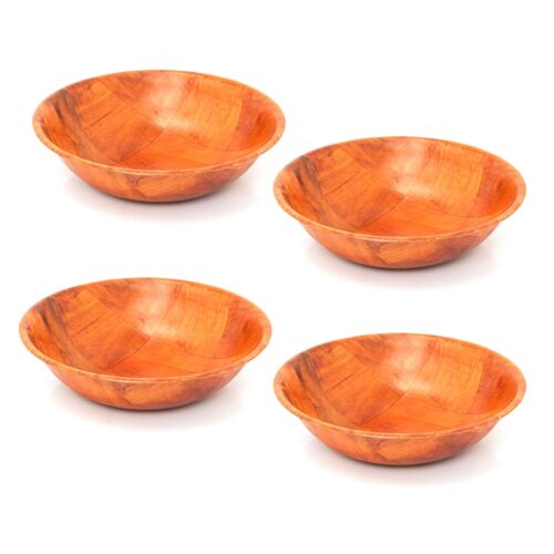Set round wooden woven bowl - set,