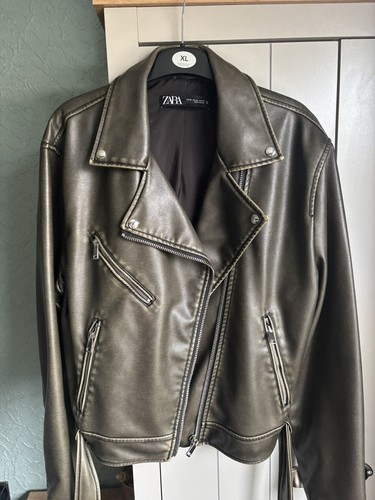 Zara olive green faux leather - olive,