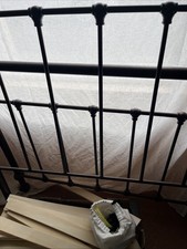 Feather And Black Bronze Coloured Traditional Metal Bed