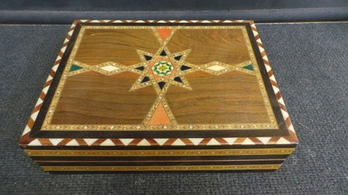 Vintage chess set board inlaid - vintage,
