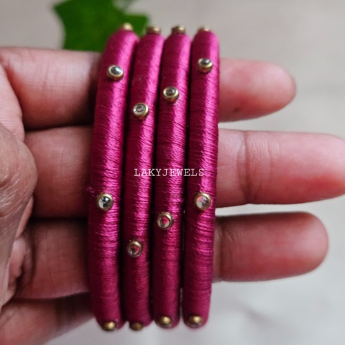 Handmade silk thread bangles - silk,