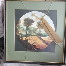 Vintage South African Harvest Landscape Picture Bought in 1970s 46 x 45 cm