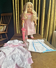 American Girl Doll Caroline Retired 18" meet outfit, book & accessories
