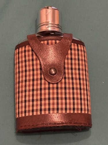 Vintage glass hip flask - glass,