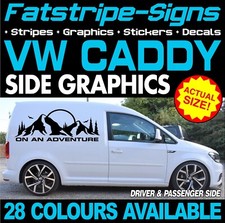 to fit VW CADDY ADVENTURE MOUNTAINS GRAPHICS STICKERS DECALS CAMPERVAN DAY VAN
