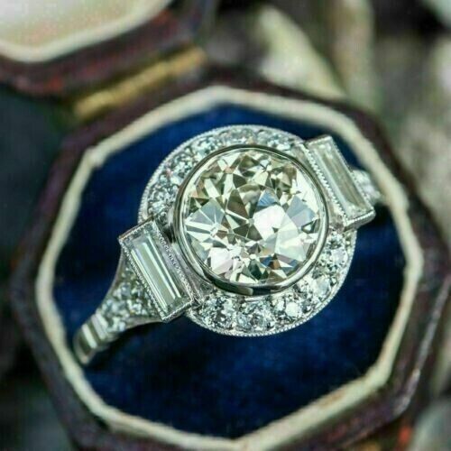Antique art deco round cut - deco, lab