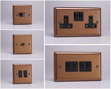 Varilight Urban Brushed Bronze Range - Black Plastic Inserts & Switches