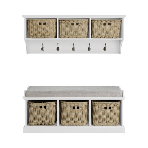 Tetbury white bench and coat - and,