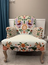 Anthropologie Jimena Accent Chair embroidered with multicoloured florals