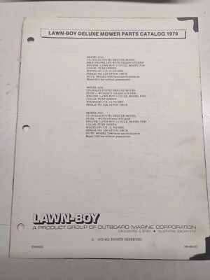 Lawn boy part list mower - list,