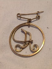 Letter A Rolled Gold Gold Wire Brooch /Badge
