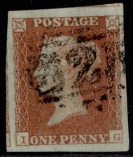GB QV SG8, 1d red-brown, USED. Cat £35. IG