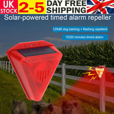 6LED Solar Alarm Light Strobe Lamp Sensor Dog Barking Lamp Detector Security UK