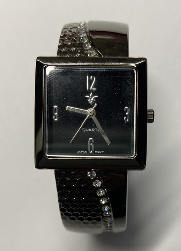 Cuff bracelet watch black - cuff, gun