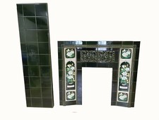 Victorian Tiled Fire Fire back And Hearth. Made, Gas, Electric 