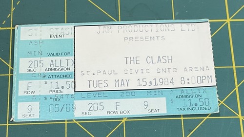 1984 the clash concert ticket - the,