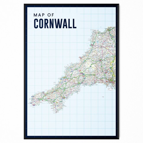 Map cornwall wall - cornwall,