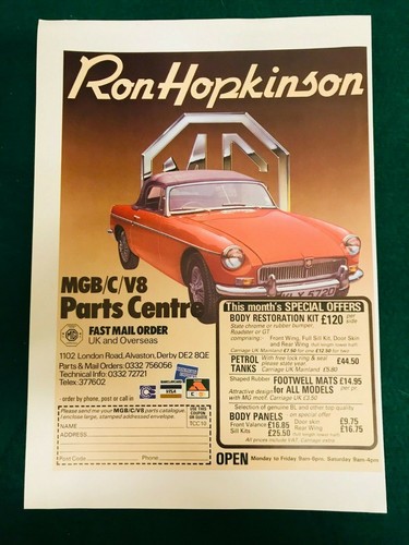 Ron hopkinson mgb parts - mgb,